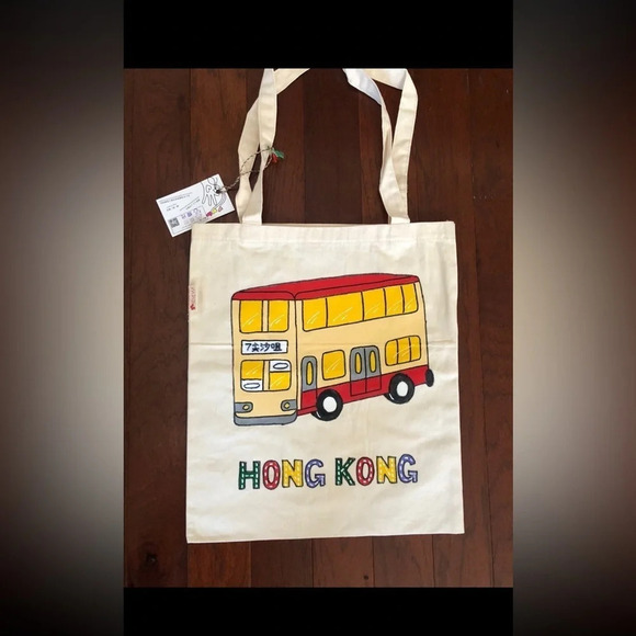 Hong Kong Canvas Eco Friendly Natural Cotton Tote Bag brand new - Picture 3 of 9